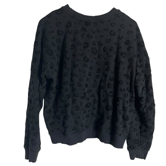 Rails Marlo Black Leopard Long Sleeve Crewneck Pullover Sweatshirt Size L - Picture 9 of 11